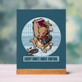 Funny Bandicoot Everything's Under Control Cartoon Acryl Bord (Neutraal)