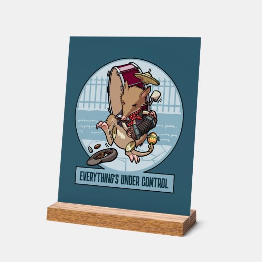 Funny Bandicoot Everything's Under Control Cartoon Acryl Bord (Hoek)