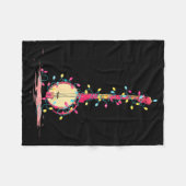 Funny Banjo Christmas Graphics Lights Lover Player Fleece Deken (Voorkant (Horizontaal))