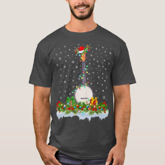 Funny Banjo Music Lover Matching Santa Banjo Chris T-shirt