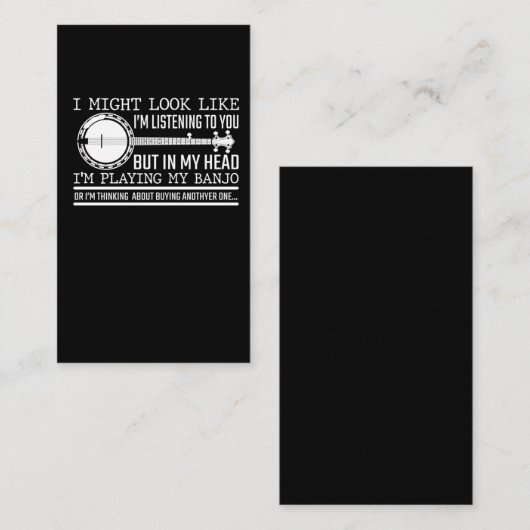 Funny Banjo Player Gift for Country Music Lover Visitekaartje (Voorkant / Achterkant)