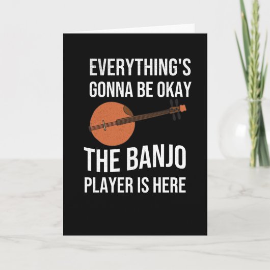 Funny Banjo Player Gifts| Blauwvintonijn Kaart (Voorkant)
