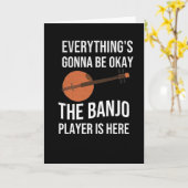 Funny Banjo Player Gifts| Blauwvintonijn Kaart (Gele Bloem)