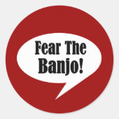 Funny Banjo Quote Ronde Sticker (Voorkant)