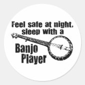 Funny Banjo Ronde Sticker (Voorkant)