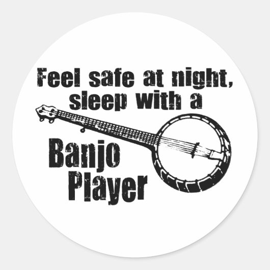 Funny Banjo Ronde Sticker (Voorkant)
