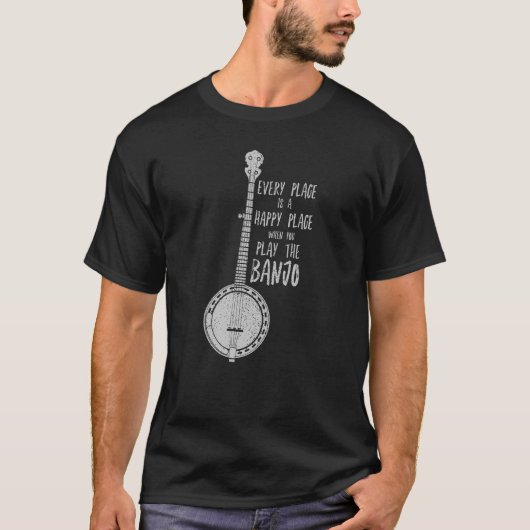 Funny Banjo Shirt - Folk Bluegrass Newfish Rock (Voorkant)