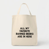Funny Banned Books Typografie Tote Bag (Voorkant)
