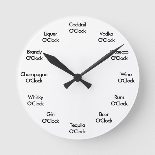 Funny Bar Black en White Ronde Klok (Voorkant)