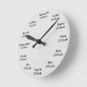 Funny Bar Clock Personalized Gray Wall Clock Ronde Klok (Hoek)