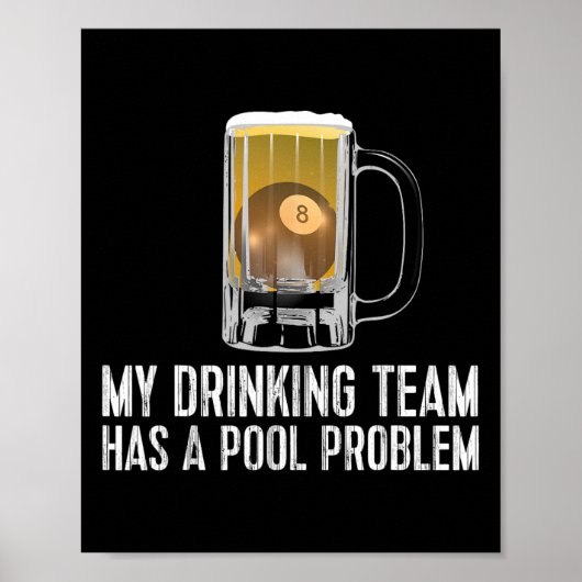 Funny Bar Drink poolteam Poster (Voorkant)