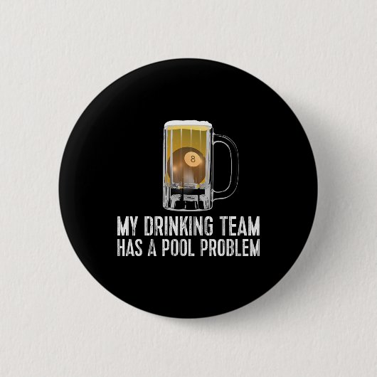 Funny Bar Drink poolteam Ronde Button 5,7 Cm (Voorkant)