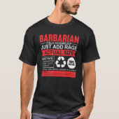 Funny Barbarian Role Play RPG Element Dice Gamers T-shirt (Voorkant)