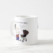 Funny Barbecue BBQ Cookout Quote Cartoon Cook Koffiemok (Voorkant links)
