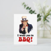 Funny barbecue briefkaart (Staand voorkant)