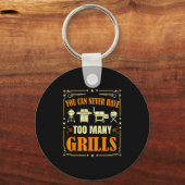 Funny Barbecue Grilling You Can Never Have Too Man Sleutelhanger (Voorkant)
