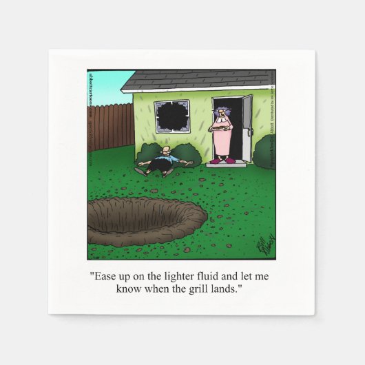 Funny Barbecue Humor Napkins Servet (Voorkant)