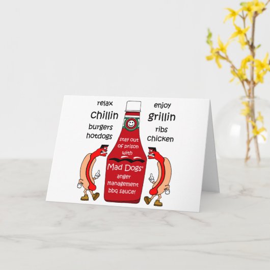 Funny barbecue kaart (Gele Bloem)