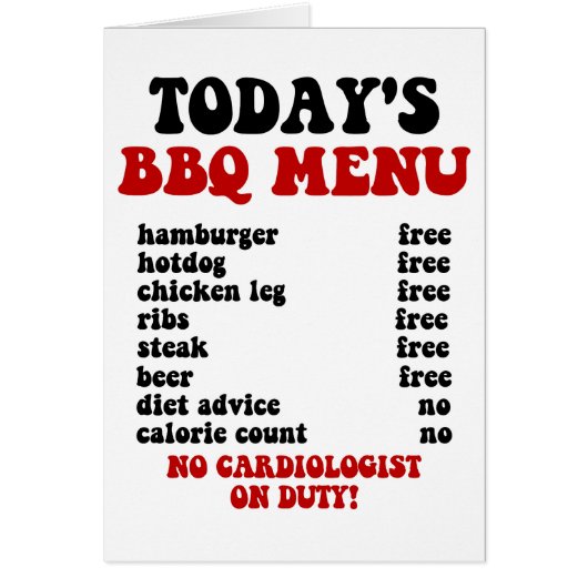 Funny Barbecue Menu (Voorkant)