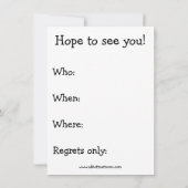 Funny Barbecue Party nodigt "spectickles" uit Kaart (Achterkant)