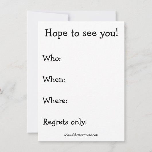 Funny Barbecue Party nodigt "spectickles" uit Kaart (Achterkant)