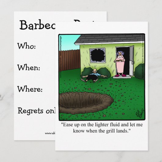 Funny Barbecue Party Uitnodiging (Voorkant / Achterkant)