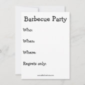 Funny Barbecue Party Uitnodiging (Achterkant)