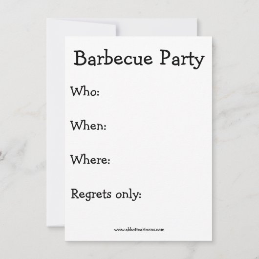 Funny Barbecue Party Uitnodiging (Achterkant)