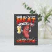 Funny Barbecue Sausage for Meat lover BBQ Briefkaart (Staand voorkant)