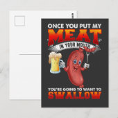 Funny Barbecue Sausage for Meat lover BBQ Briefkaart (Voorkant / Achterkant)