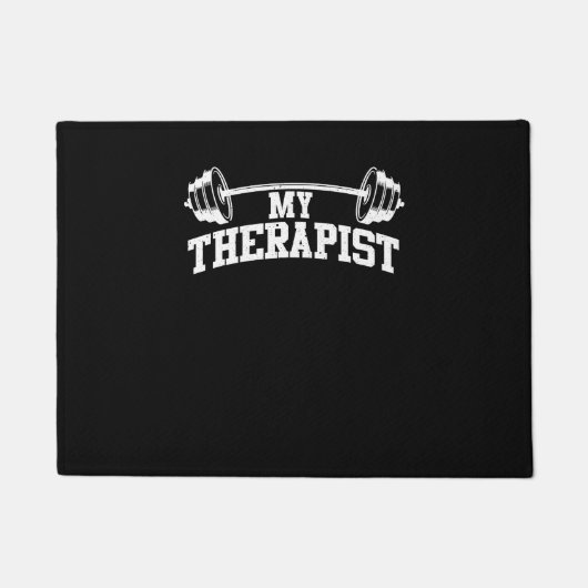 Funny Barbell Design for Men Weight Lifting Deurmat (Voorkant)