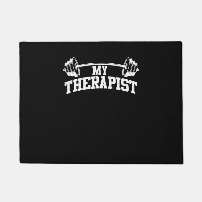 Funny Barbell Design for Men Weight Lifting Deurmat (Voorkant)