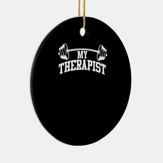 Funny Barbell Design for Men Weight Lifting Keramisch Ornament (Rechts)