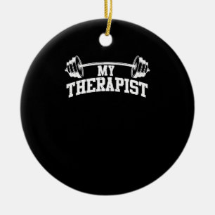 Funny Barbell Design for Men Weight Lifting Keramisch Ornament