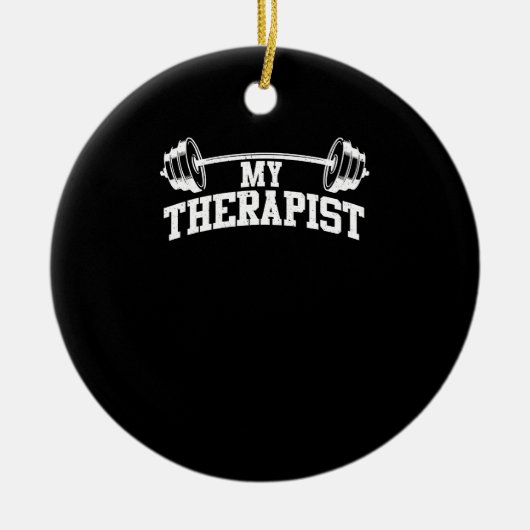 Funny Barbell Design for Men Weight Lifting Keramisch Ornament (Voorkant)