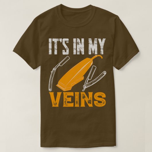 Funny Barber citeert het in mijn veins Barber T-shirt (Design voorkant)