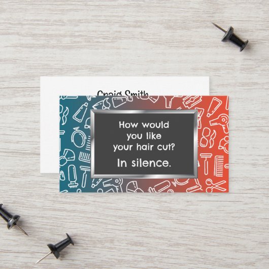 Funny Barber Contactkaartje (Voorkant / Achterkant in situ)
