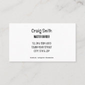 Funny Barber Contactkaartje (Achterkant)