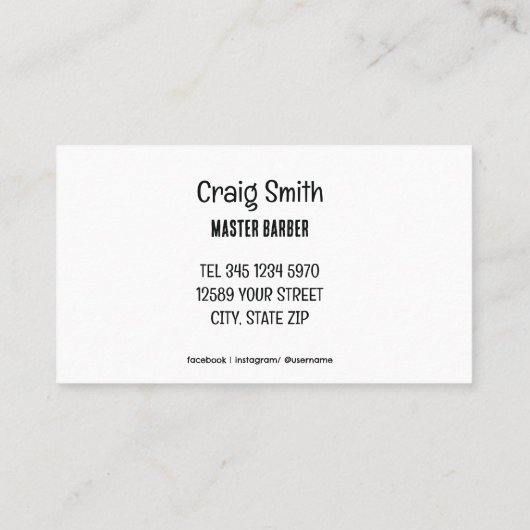 Funny Barber Contactkaartje (Achterkant)