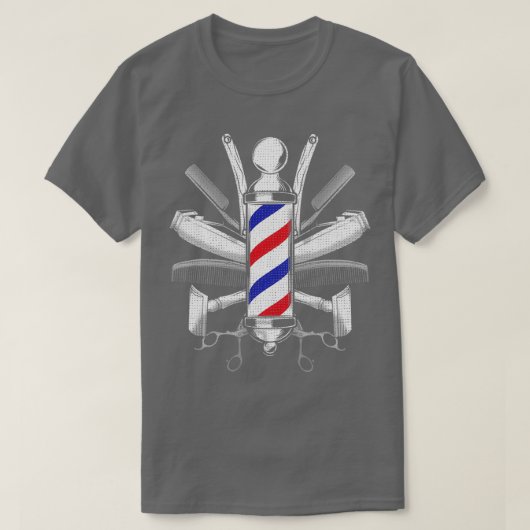 Funny Barber Gift for Men Barbershop Pole Tools Ha T-shirt (Design voorkant)