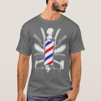 Funny Barber Gift for Men Barbershop Pole Tools Ha T-shirt
