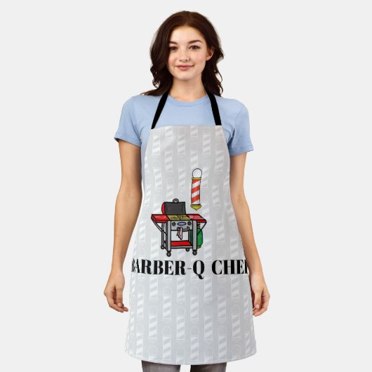 Funny Barber-Q Schort voor BBQ (Gedragen)