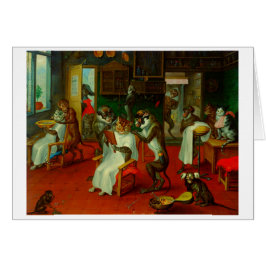 Funny Barber Shop Salon Cats Ape Monkeys