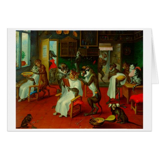 Funny Barber Shop Salon Cats Ape Monkeys (Voorkant Horizontaal)
