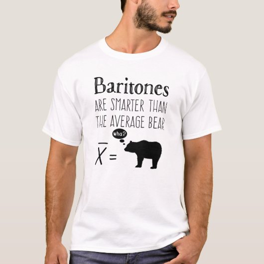 Funny Baritone T-shirt - Gemiddeld Beer (Voorkant)