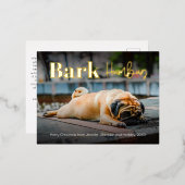 Funny Bark Humbug Minimale aangepaste foto Folie Feestdagen Briefkaart (Voorkant / Achterkant)