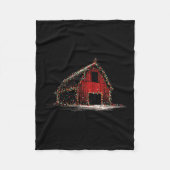 Funny Barn Christmas Graphics Lights Lover Farm Fa Fleece Deken (Voorkant)