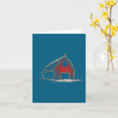 Funny Barn Christmas Graphics Lights Lover Farm Fa Kaart (Gele Bloem)