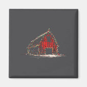 Funny Barn Christmas Graphics Lights Lover Farm Fa Magneet (Voorkant)