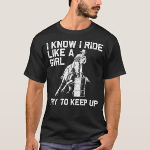 Funny Barrel Racing Gift voor vrouwen Rodeo Horse T-shirt